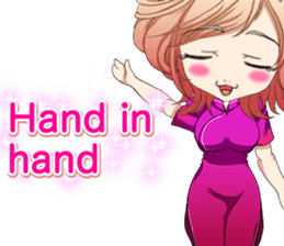 China dress celibate boy at the English sticker #15753763