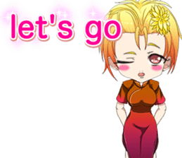 China dress celibate boy at the English sticker #15753765