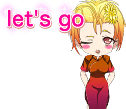 China dress celibate boy at the English sticker #15753765