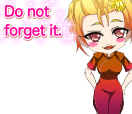 China dress celibate boy at the English sticker #15753785