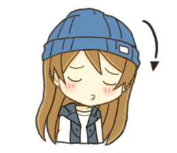 Knit hat girls sticker2 sticker #15754066