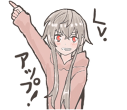 A girl plays game sticker #15755368