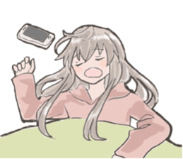 A girl plays game sticker #15755386