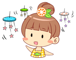 Summer Time of Little Lovely Happy Girl sticker #15755932