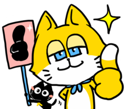 yellow cat & black cat kiro&kuro sticker #15755986
