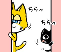yellow cat & black cat kiro&kuro sticker #15755992