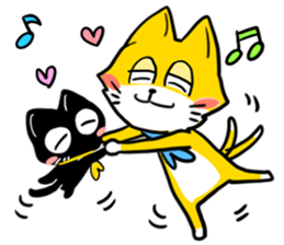 yellow cat & black cat kiro&kuro sticker #15755995