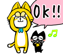 yellow cat & black cat kiro&kuro sticker #15756000