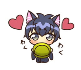 Cheerful dog boy sticker #15758291