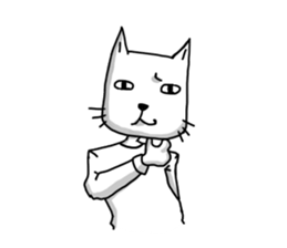 Quiet white cat sticker #15758963