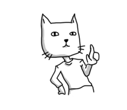 Quiet white cat sticker #15758964