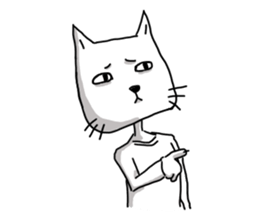 Quiet white cat sticker #15758968