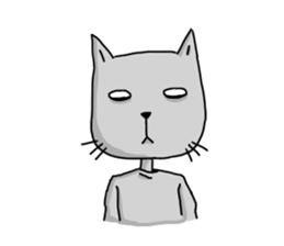 Quiet white cat sticker #15758972