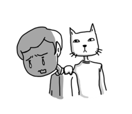 Quiet white cat sticker #15758974