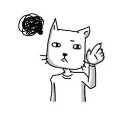 Quiet white cat sticker #15758976