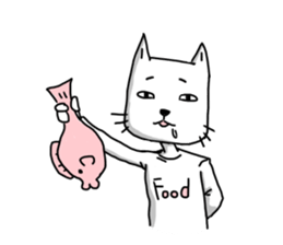 Quiet white cat sticker #15758977