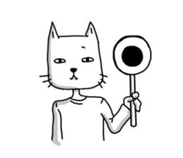 Quiet white cat sticker #15758983