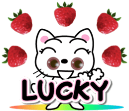 Lovely kittens with strawberry sticker #15759714