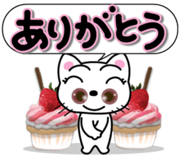 Lovely kittens with strawberry sticker #15759718