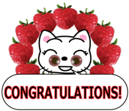 Lovely kittens with strawberry sticker #15759732