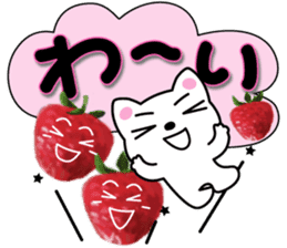 Lovely kittens with strawberry sticker #15759733