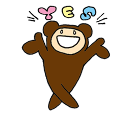 Chansuke,a girl in a bear costume. Basic sticker #15761646