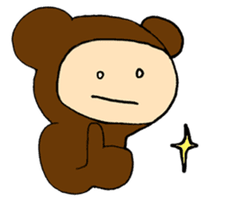 Chansuke,a girl in a bear costume. Basic sticker #15761649