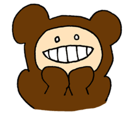 Chansuke,a girl in a bear costume. Basic sticker #15761651