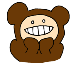 Chansuke,a girl in a bear costume. Basic sticker #15761651