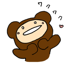 Chansuke,a girl in a bear costume. Basic sticker #15761663