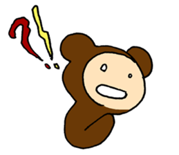 Chansuke,a girl in a bear costume. Basic sticker #15761665