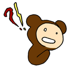Chansuke,a girl in a bear costume. Basic sticker #15761665
