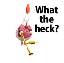 Chickenmom dancing and vacuuming ENGver sticker #15763478