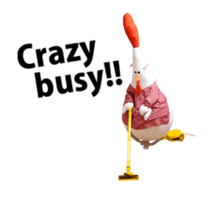 Chickenmom dancing and vacuuming ENGver sticker #15763479