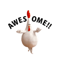 Chickenmom dancing and vacuuming ENGver sticker #15763483