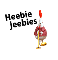 Chickenmom dancing and vacuuming ENGver sticker #15763487