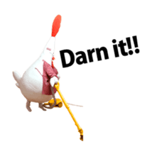 Chickenmom dancing and vacuuming ENGver sticker #15763489