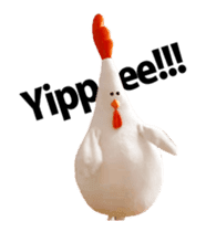 Chickenmom dancing and vacuuming ENGver sticker #15763492