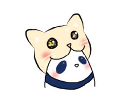 The panda which is bitten by a cat. sticker #15764453