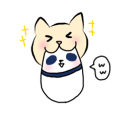 The panda which is bitten by a cat. sticker #15764454