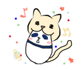 The panda which is bitten by a cat. sticker #15764471