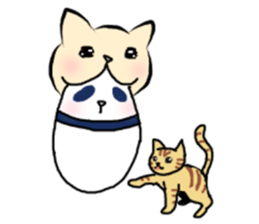 The panda which is bitten by a cat. sticker #15764482