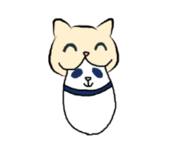 The panda which is bitten by a cat. sticker #15764486