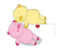 Lovely Time of Pink Couple Animated sticker #15768723