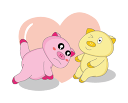 Lovely Time of Pink Couple Animated sticker #15768724