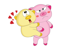 Lovely Time of Pink Couple Animated sticker #15768728