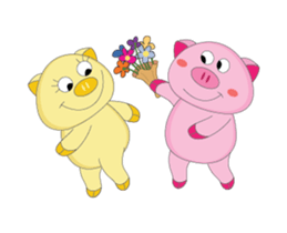 Lovely Time of Pink Couple Animated sticker #15768729