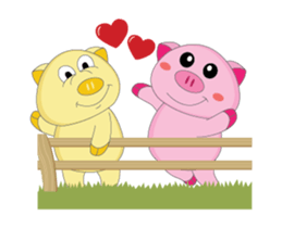 Lovely Time of Pink Couple Animated sticker #15768730