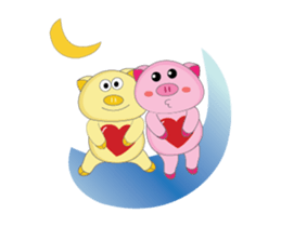 Lovely Time of Pink Couple Animated sticker #15768733