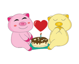 Lovely Time of Pink Couple Animated sticker #15768736